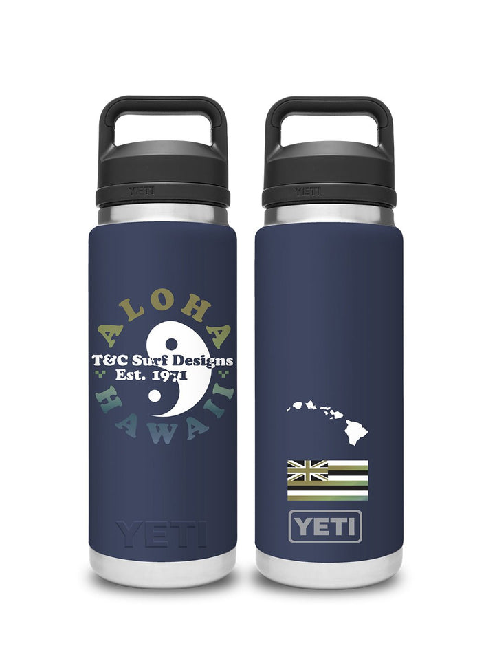 T&C Surf Designs T&C Surf 26 oz Back to Basix Rambler Yeti Bottle with Chug Cap, Navy