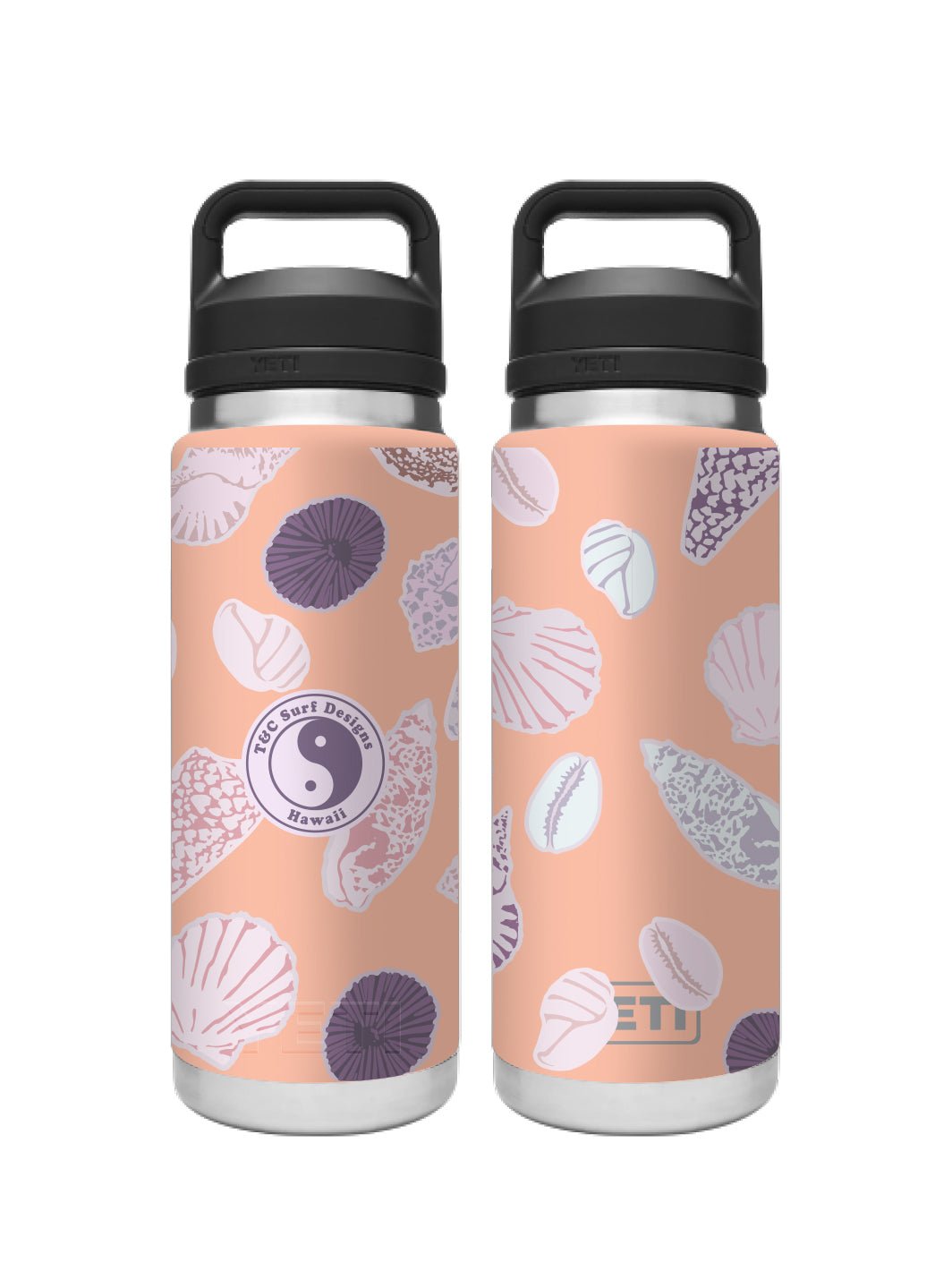 T&C Surf 26 oz Shell Mix Rambler Yeti Bottle with Chug Cap