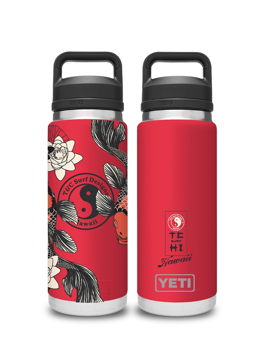 T&C Surf Designs T&C Surf 26 oz Lilykoi 2 Rambler Yeti Bottle with Chug Cap, Rescue Red