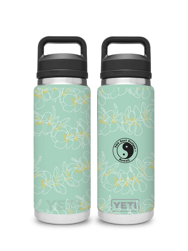 T&C Surf 26 oz Simple Plumeria Rambler Yeti Bottle with Chug Cap - T&C Surf Designs