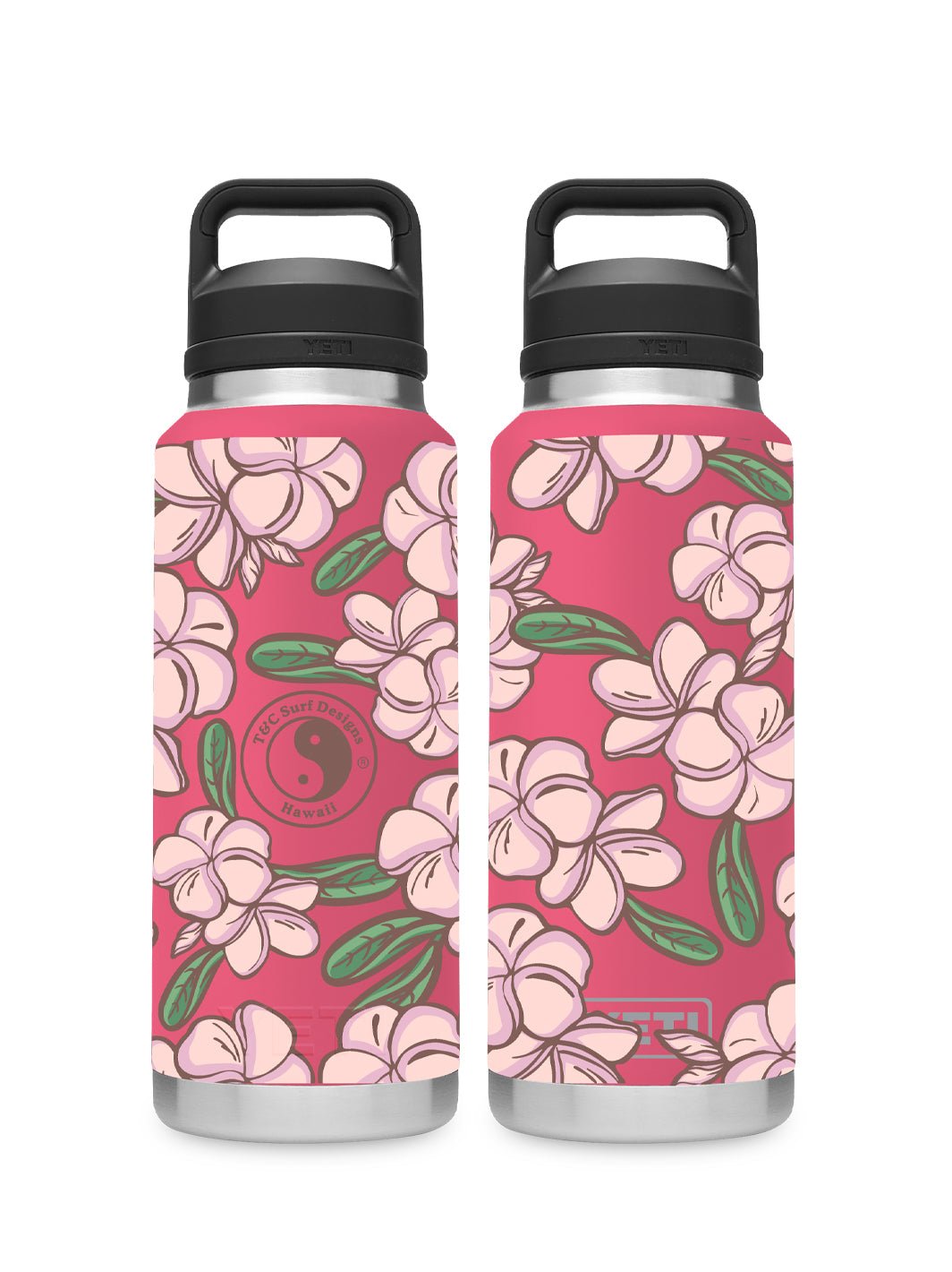 T&C Surf Designs T&C Surf 26 oz Melia Pop Rambler Yeti Bottle with Chup Cap, Tropical Pink