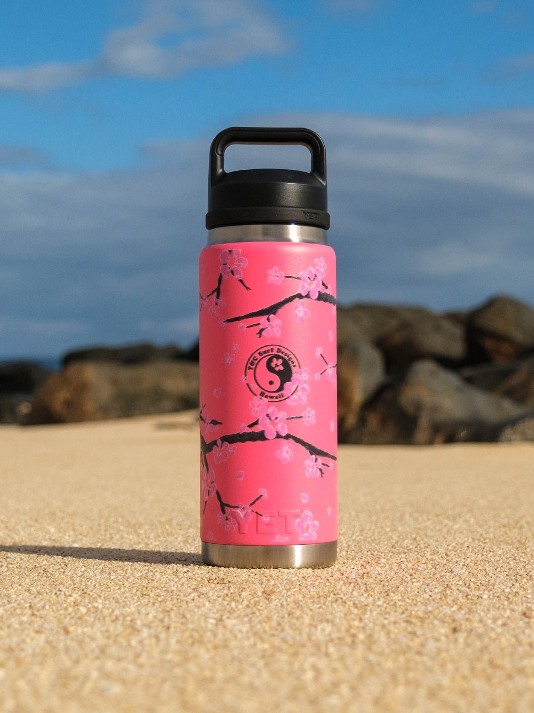 T&C Surf Designs T&C Surf 26 oz Plum Blossom Rambler Yeti Bottle with Chug Cap,