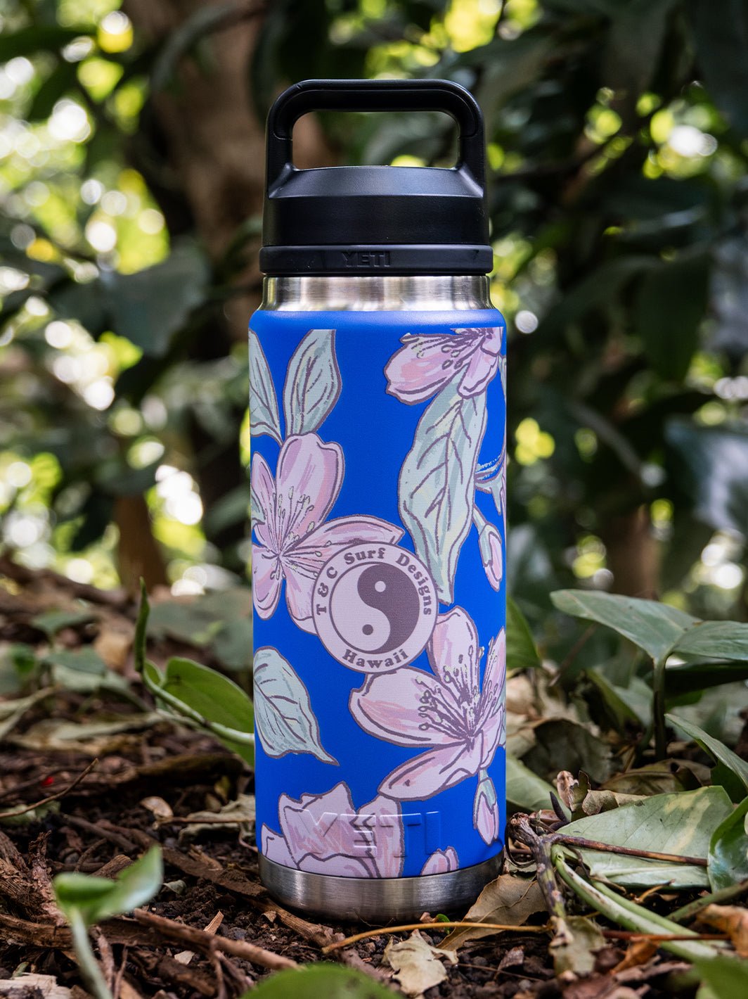 T&C Surf Designs T&C Surf 26 oz Sakura Sketch Rambler Yeti Bottle with Chug Cap,