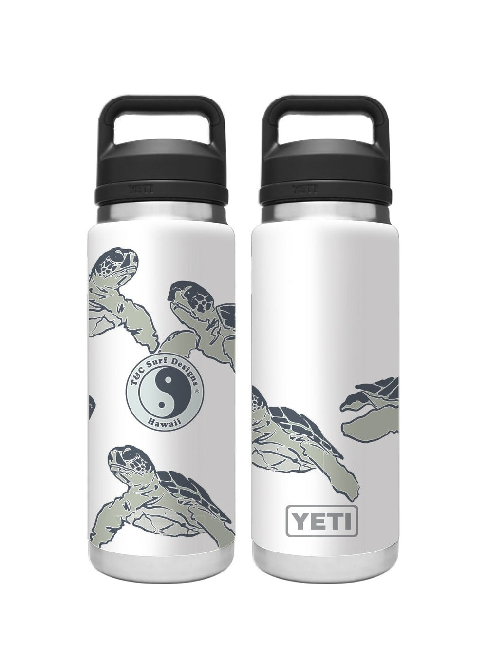 T&C Surf 26 oz Honu Palm Rambler Yeti Bottle with Chug Cap - T&C Surf Designs