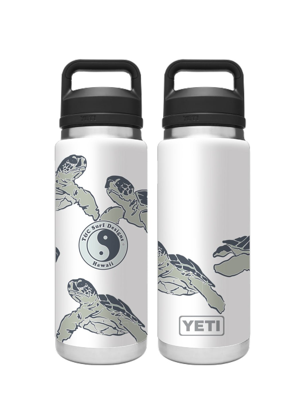 T&C Surf 26 oz Honu Palm Rambler Yeti Bottle with Chug Cap - T&C Surf Designs