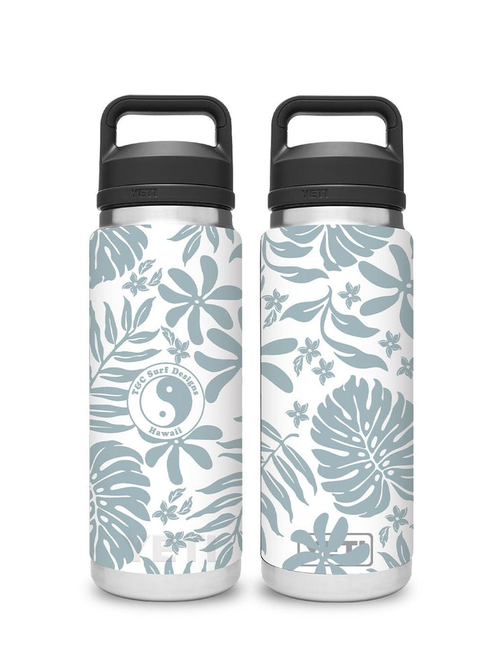 T&C Surf Designs T&C Surf 26 oz Retro Tropical Rambler Yeti Bottle with Chug Cap, White