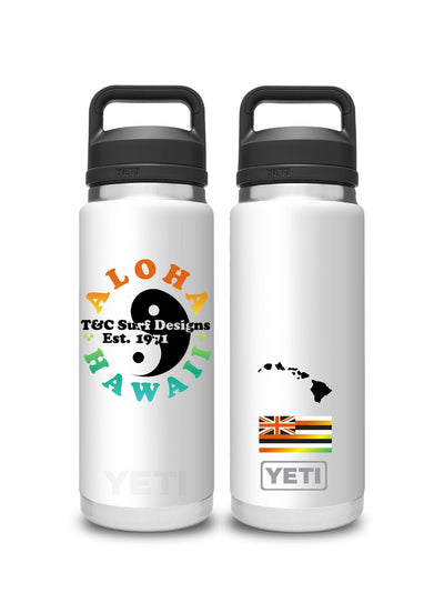 T&C Surf Designs T&C Surf 26 oz Back to Basix Rambler Yeti Bottle with Chug Cap, White