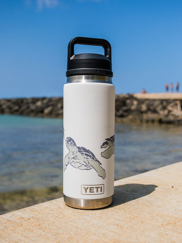 T&C Surf Designs T&C Surf 26 oz Honu Palm Rambler Yeti Bottle with Chug Cap,