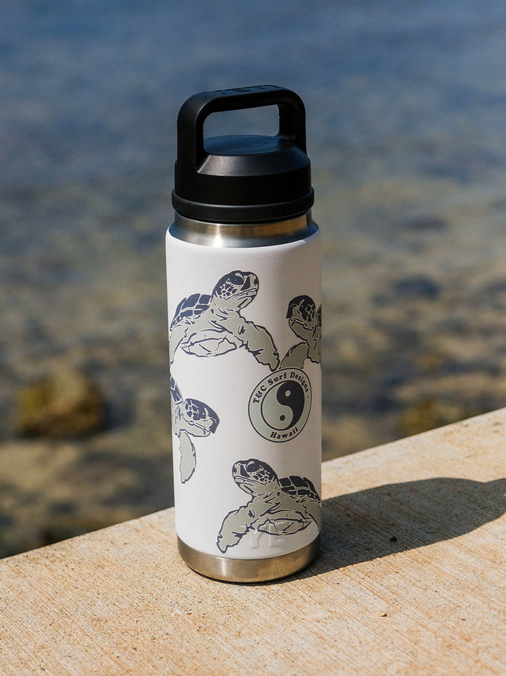 T&C Surf Designs T&C Surf 26 oz Honu Palm Rambler Yeti Bottle with Chug Cap,