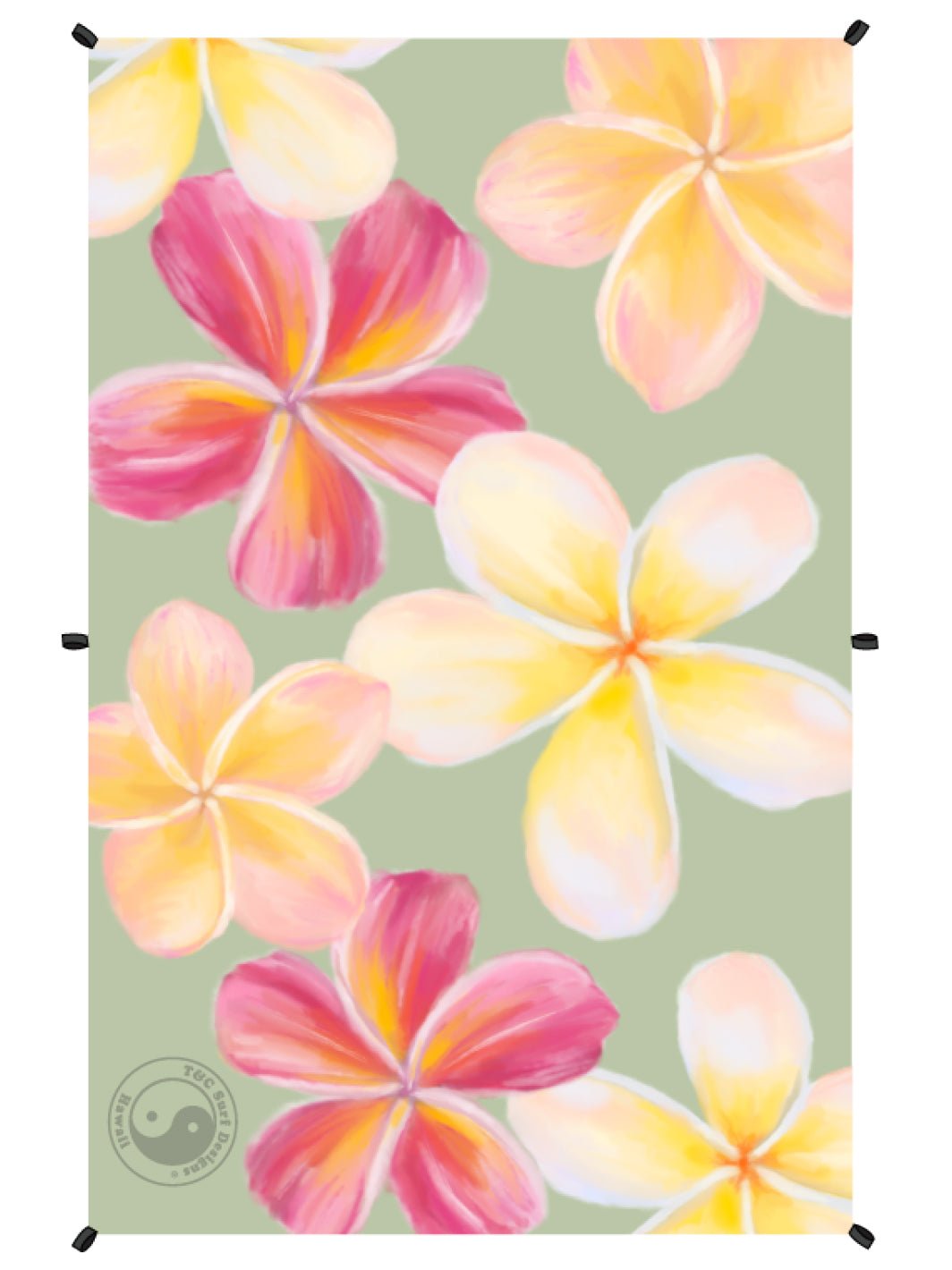 T&C Surf Designs T&C Surf Painted Plumeria Microfiber Party Towel Blanket, 