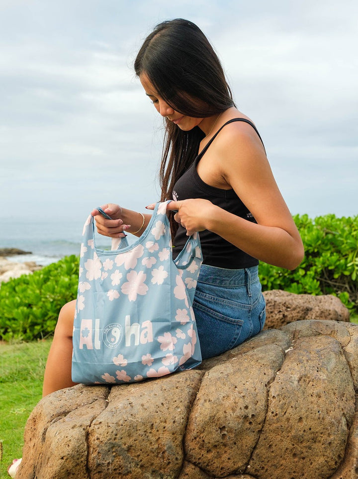 T&C Surf Designs Cute Sakura Reusable Tote Bag,