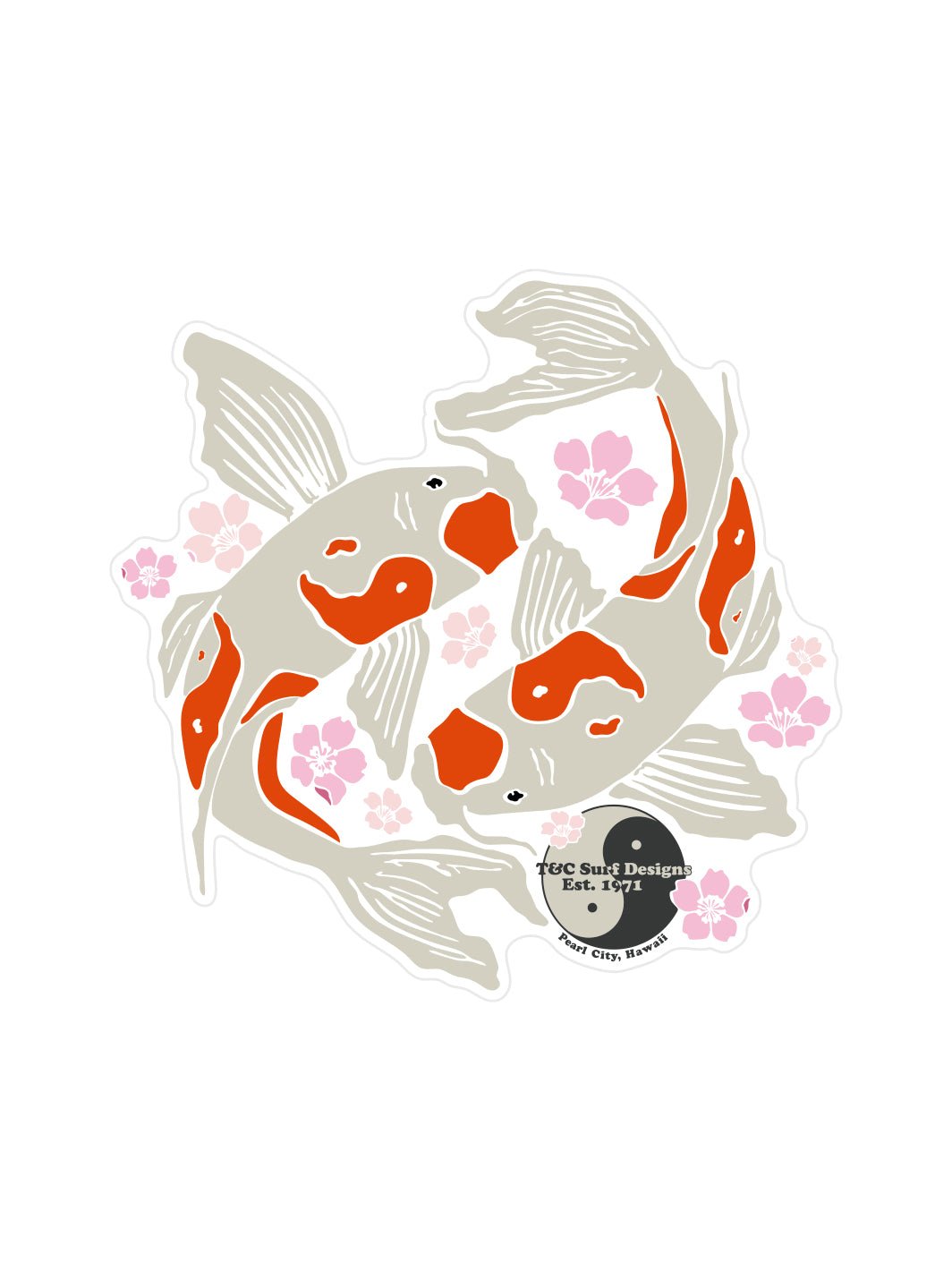 T&C Surf Designs Koi Balanced Sticker,