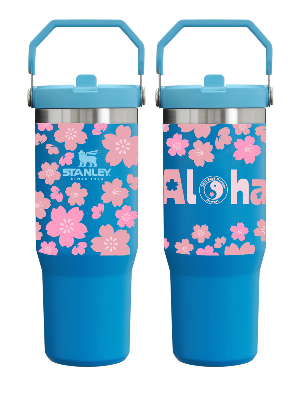 T&C Surf Designs T&C Surf 30 oz Cute Sakura Stanley The IcefIow™ Flip Straw Tumbler, Azure