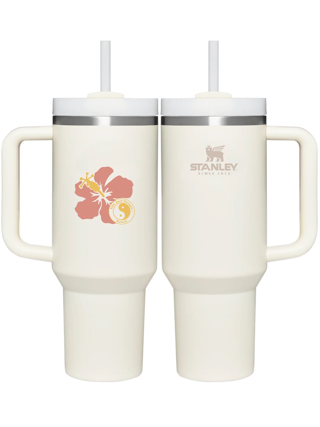 T&C Surf Designs T&C Surf 30 oz Retro Band Stanley Quencher H2.0 Flowstate™ Tumbler, Cream