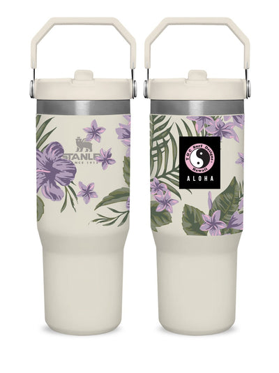 T&C Surf Designs T&C Surf 30 oz Botanic Stanley The IcefIow™ Flip Straw Tumbler, Cream