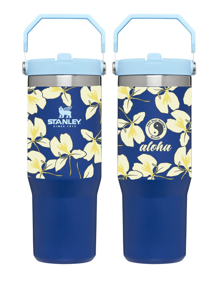 T&C Surf Designs T&C Surf 30 oz White Ginger Stanley The IcefIow™ Flip Straw Tumbler, Lapis