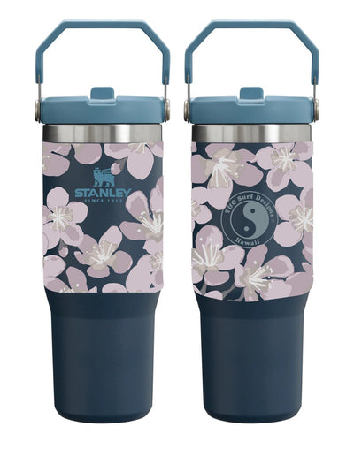 T&C Surf Designs T&C Surf 30 oz Aloha Painted Sakura Stanley The IcefIow™ Flip Straw Tumbler, Navy