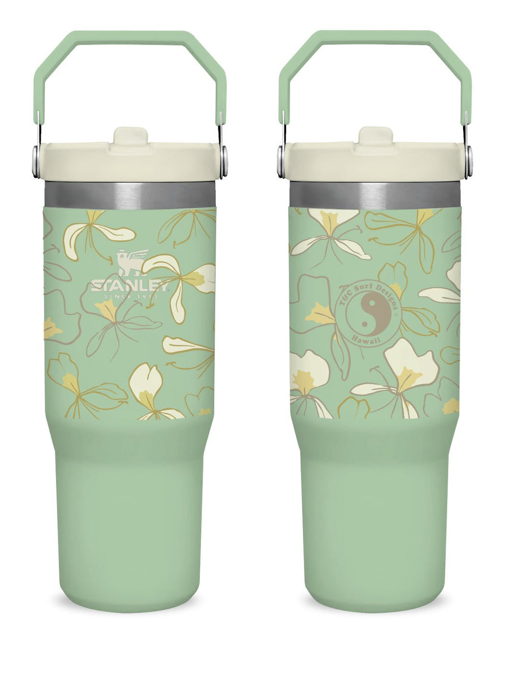 T&C Surf Designs T&C Surf 30 oz Awapuhi Stanley The IcefIow™ Flip Straw Tumbler, Pistachio