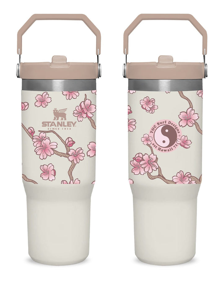 T&C Surf Designs T&C Surf 30 oz Cherry Ikebana Stanley The IcefIow™ Flip Straw Tumbler, Rose Quartz