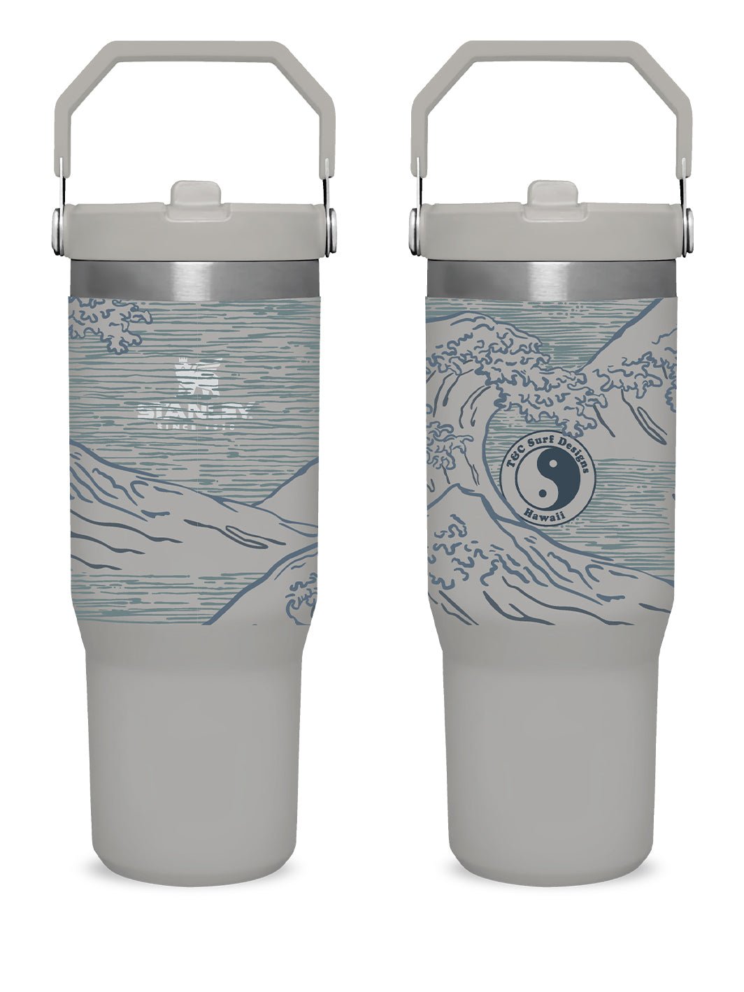 T&C Surf Designs T&C Surf 30 oz Stoked Hokusai Stanley The IcefIow™ Flip Straw Tumbler, Ash