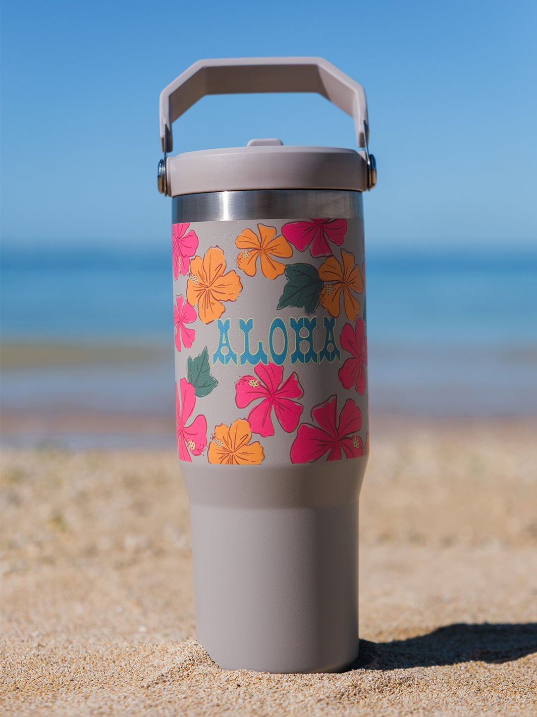 T&C Surf Designs T&C Surf 30 oz Hibiscus All Ova Stanley The IcefIow™ Flip Straw Tumbler,
