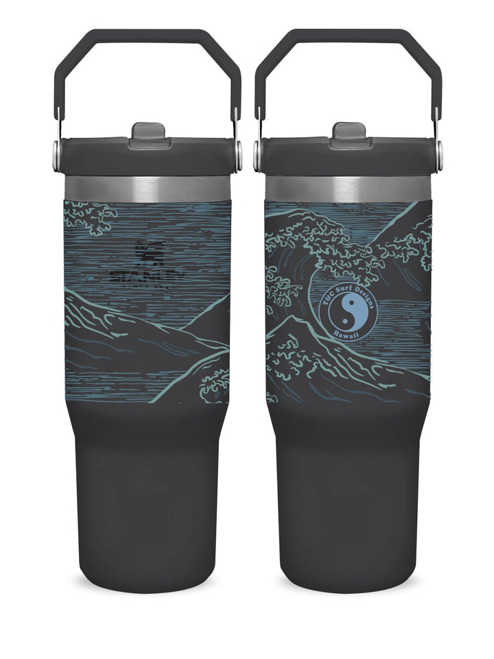 T&C Surf Designs T&C Surf 30 oz Stoked Hokusai Stanley The IcefIow™ Flip Straw Tumbler, Black