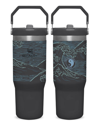 T&C Surf Designs T&C Surf 30 oz Stoked Hokusai Stanley The IcefIow™ Flip Straw Tumbler, Black