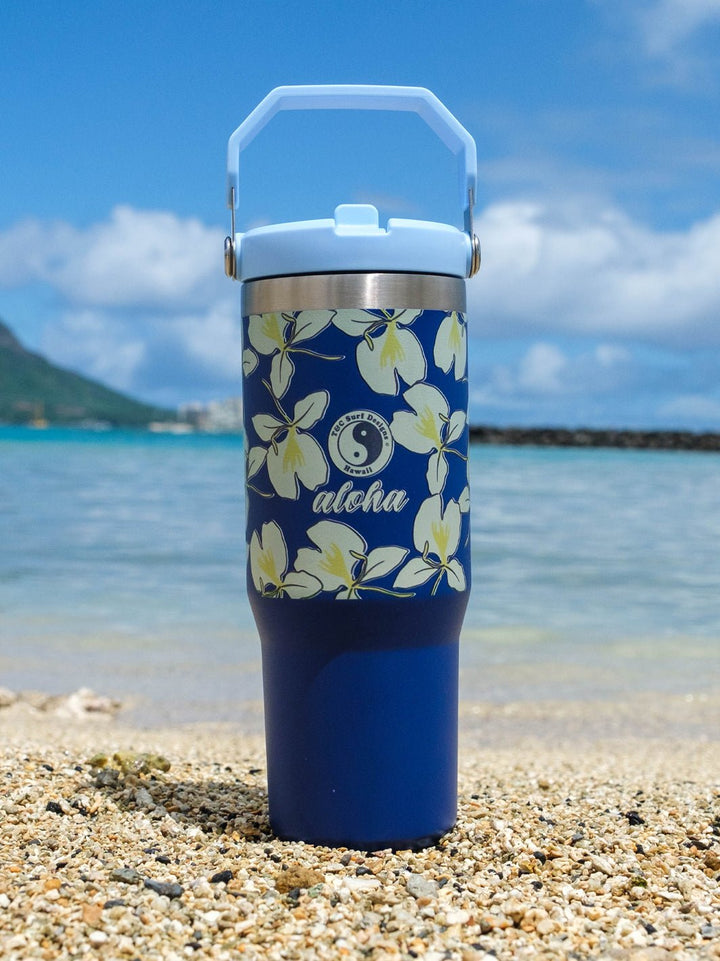 T&C Surf Designs T&C Surf 30 oz White Ginger Stanley The IcefIow™ Flip Straw Tumbler, 