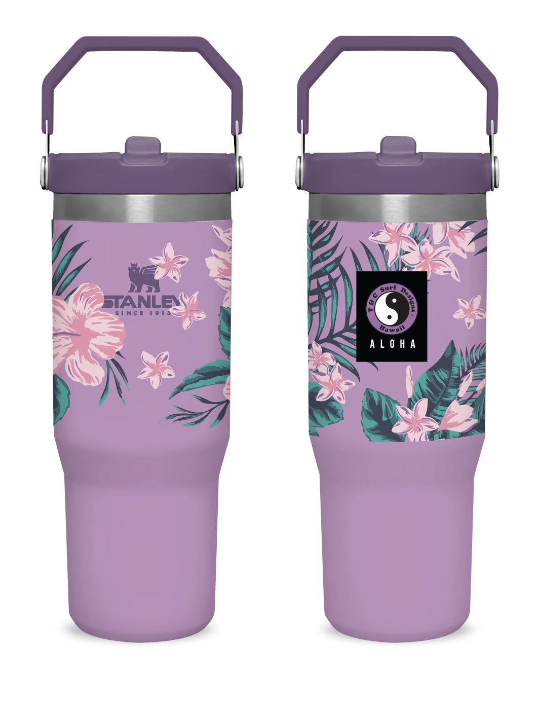 T&C Surf Designs T&C Surf 30 oz Botanic Stanley The IcefIow™ Flip Straw Tumbler, Lilac