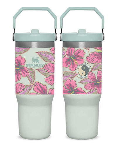 T&C Surf Designs T&C Surf 30 oz Trippy Hibiscus Stanley The IcefIow™ Flip Straw Tumbler, Mist