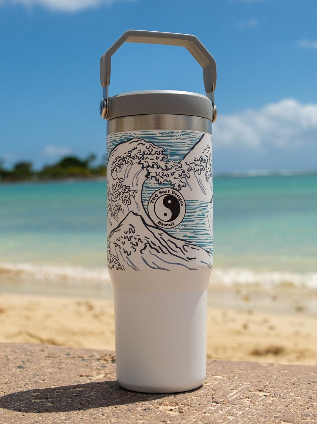 T&C Surf Designs T&C Surf 30 oz Stoked Hokusai Stanley The IcefIow™ Flip Straw Tumbler, 