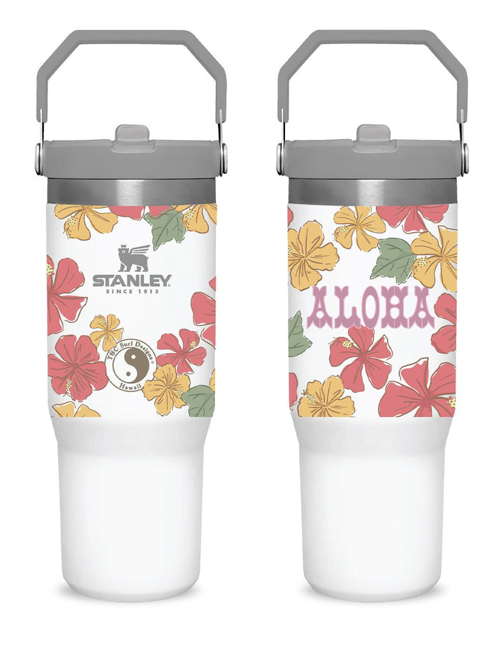 T&C Surf Designs T&C Surf 30 oz Hibiscus All Ova Stanley The IcefIow™ Flip Straw Tumbler, Polar