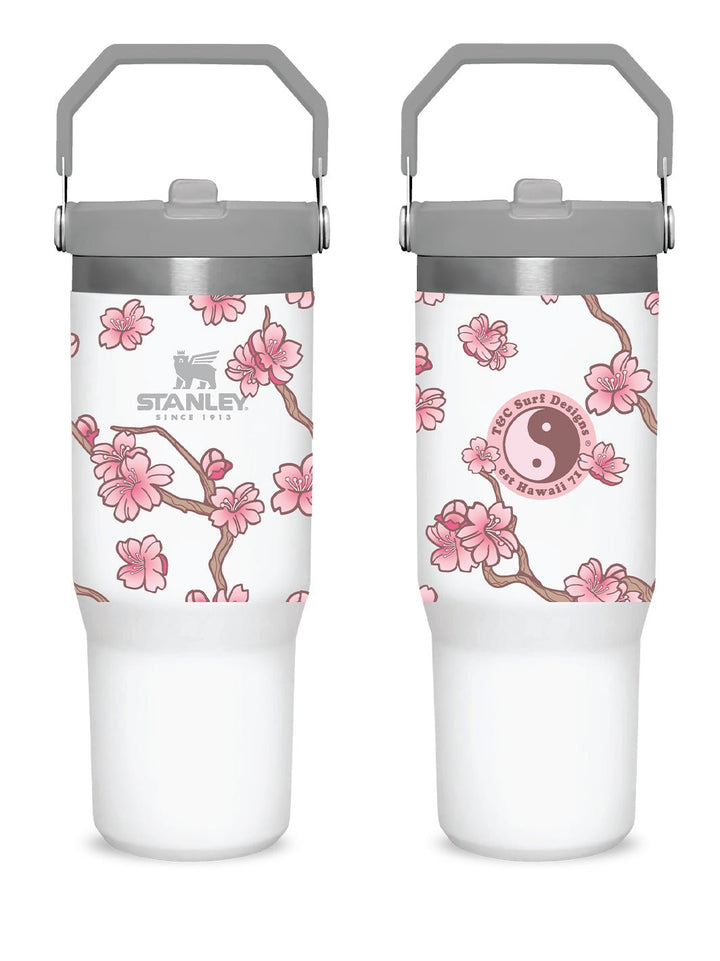 T&C Surf Designs T&C Surf 30 oz Cherry Ikebana Stanley The IcefIow™ Flip Straw Tumbler, Polar