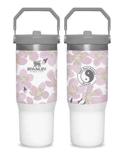 T&C Surf Designs T&C Surf 30 oz Aloha Painted Sakura Stanley The IcefIow™ Flip Straw Tumbler, Polar