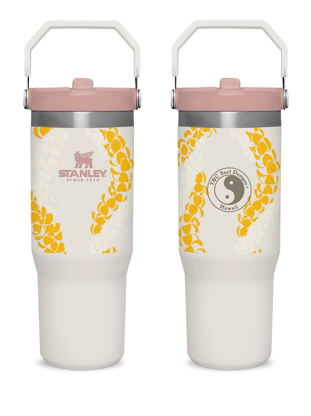 T&C Surf Designs T&C Surf 30 oz Lei'd Back Stanley The IcefIow™ Flip Straw Tumbler, Rose Quartz