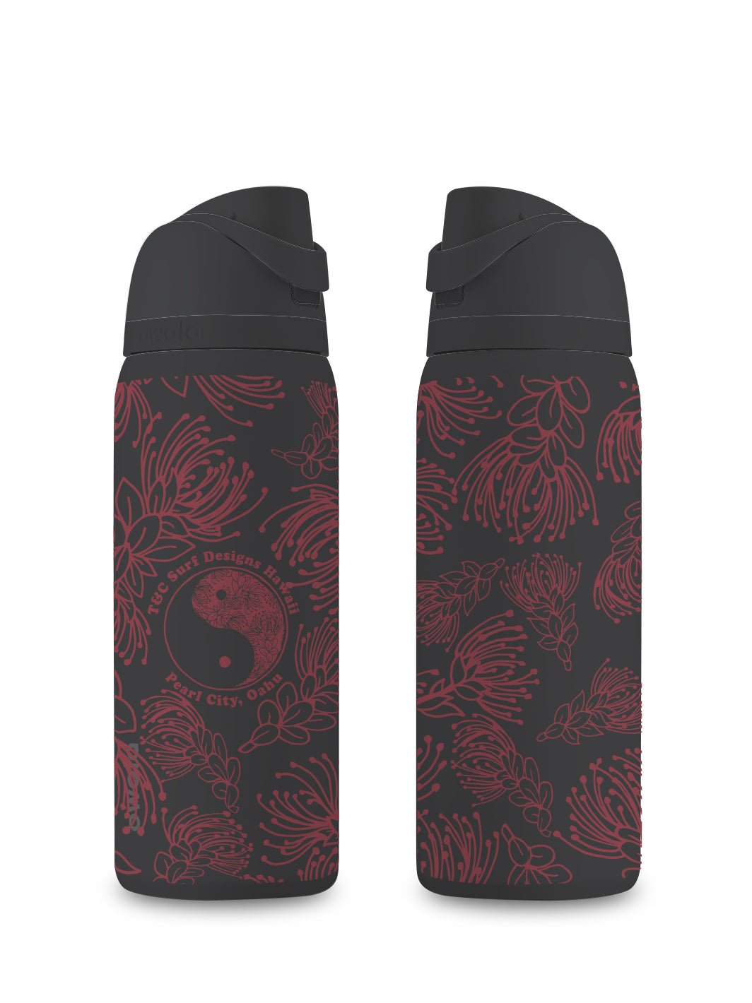 T&C Surf Designs T&C Surf 32 oz Ohia Outline Owala, Black