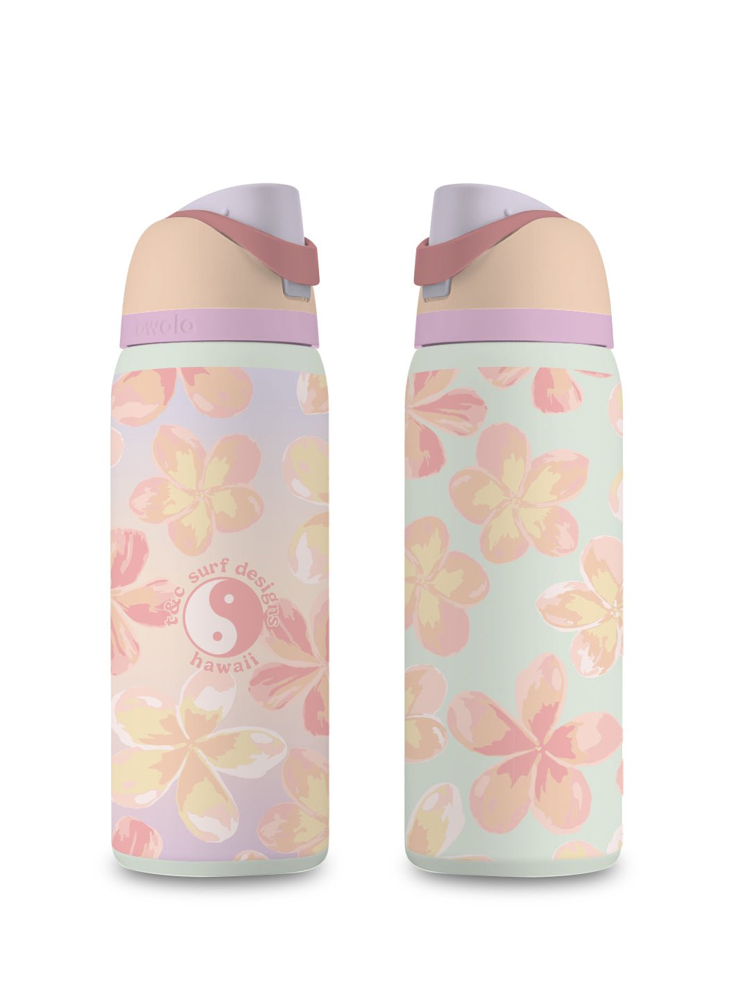 T&C Surf 32 oz Watercolor Pua Melia Owala - T&C Surf Designs