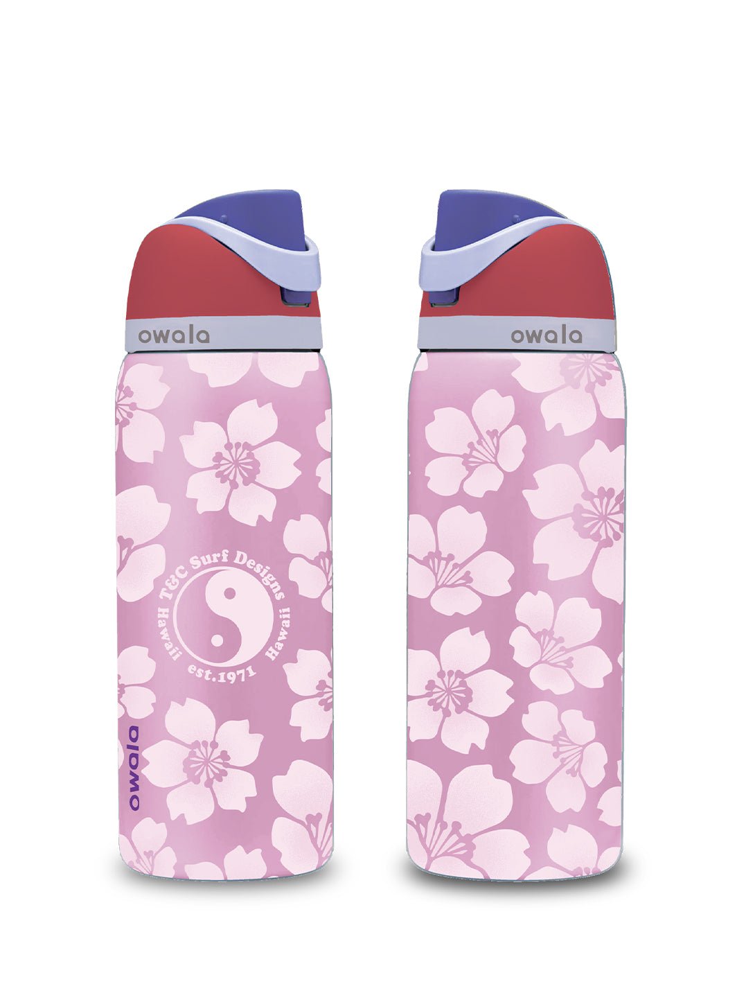T&C Surf Designs T&C Surf 32 oz Throwback Sakura Owala, Electric Pink
