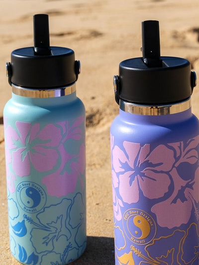 T&C Surf Designs T&C Surf 32 oz Aloha Print Straw Lid Hydro Flask, 