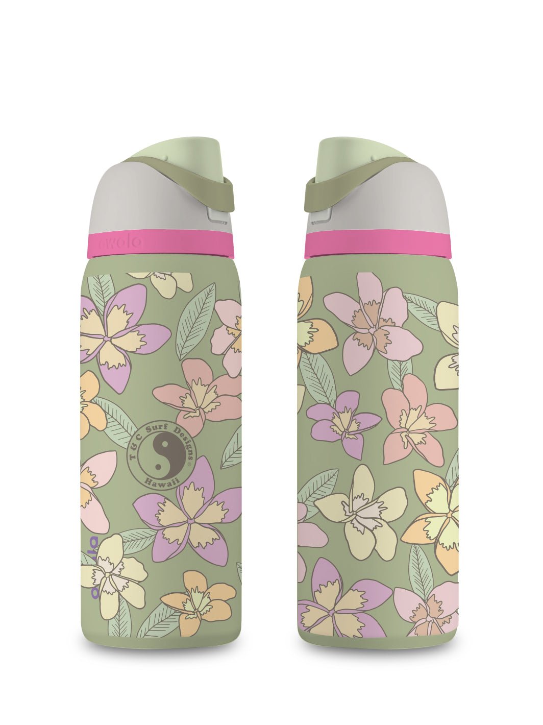T&C Surf Designs T&C Surf 32 oz Plumeria Owala, Neo Sage