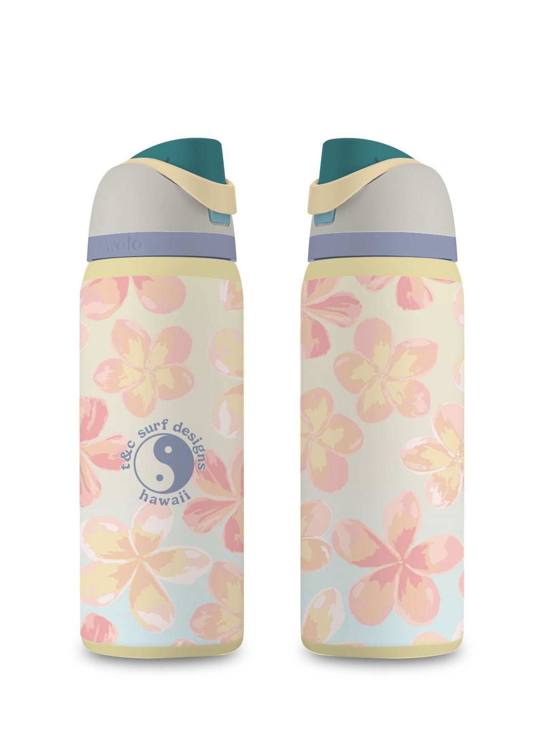 T&C Surf 32 oz Watercolor Pua Melia Owala - T&C Surf Designs