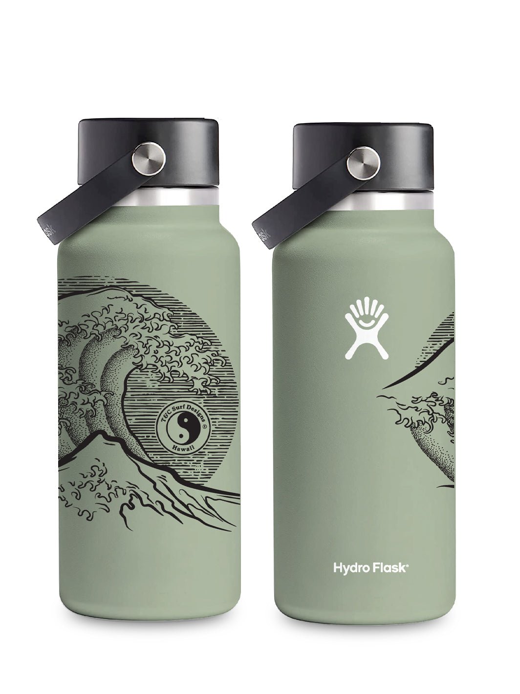 T&C Surf 32 oz Stoked Hokusai Hydro Flask - T&C Surf Designs