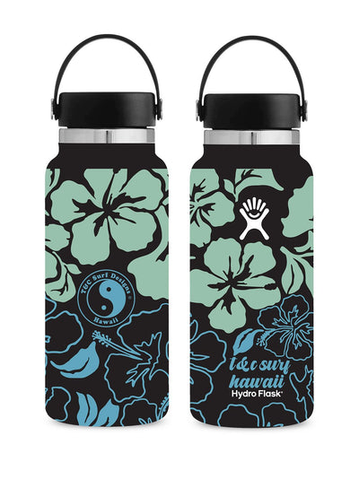 T&C Surf Designs T&C Surf 32 oz Aloha Print Hydro Flask, Black