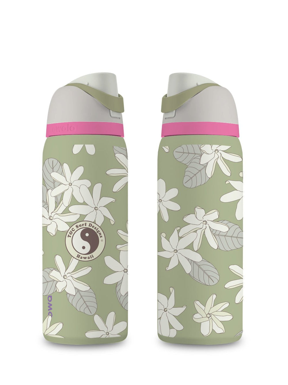 T&C Surf Designs T&C Surf 32 oz Tiare Cluster Owala, Neo Sage