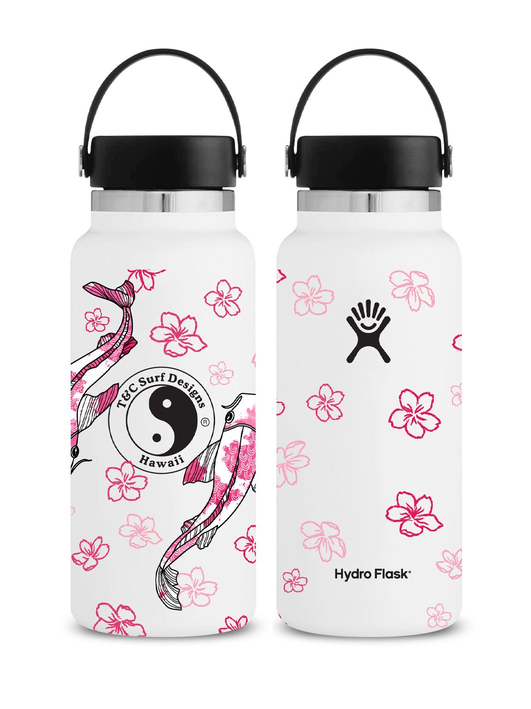 T&C Surf Designs T&C Surf 32 oz Sakura Koi Hydro Flask, White