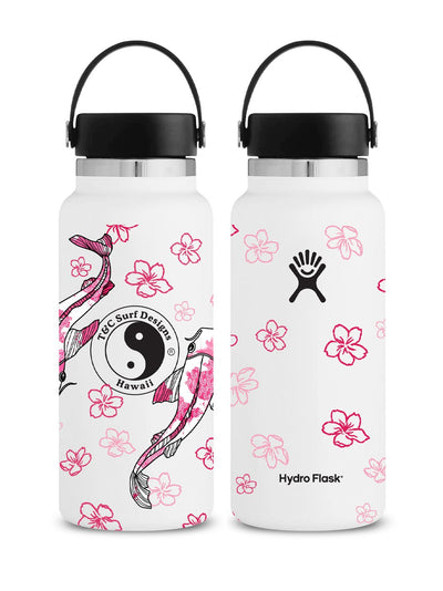 T&C Surf Designs T&C Surf 32 oz Sakura Koi Hydro Flask, White