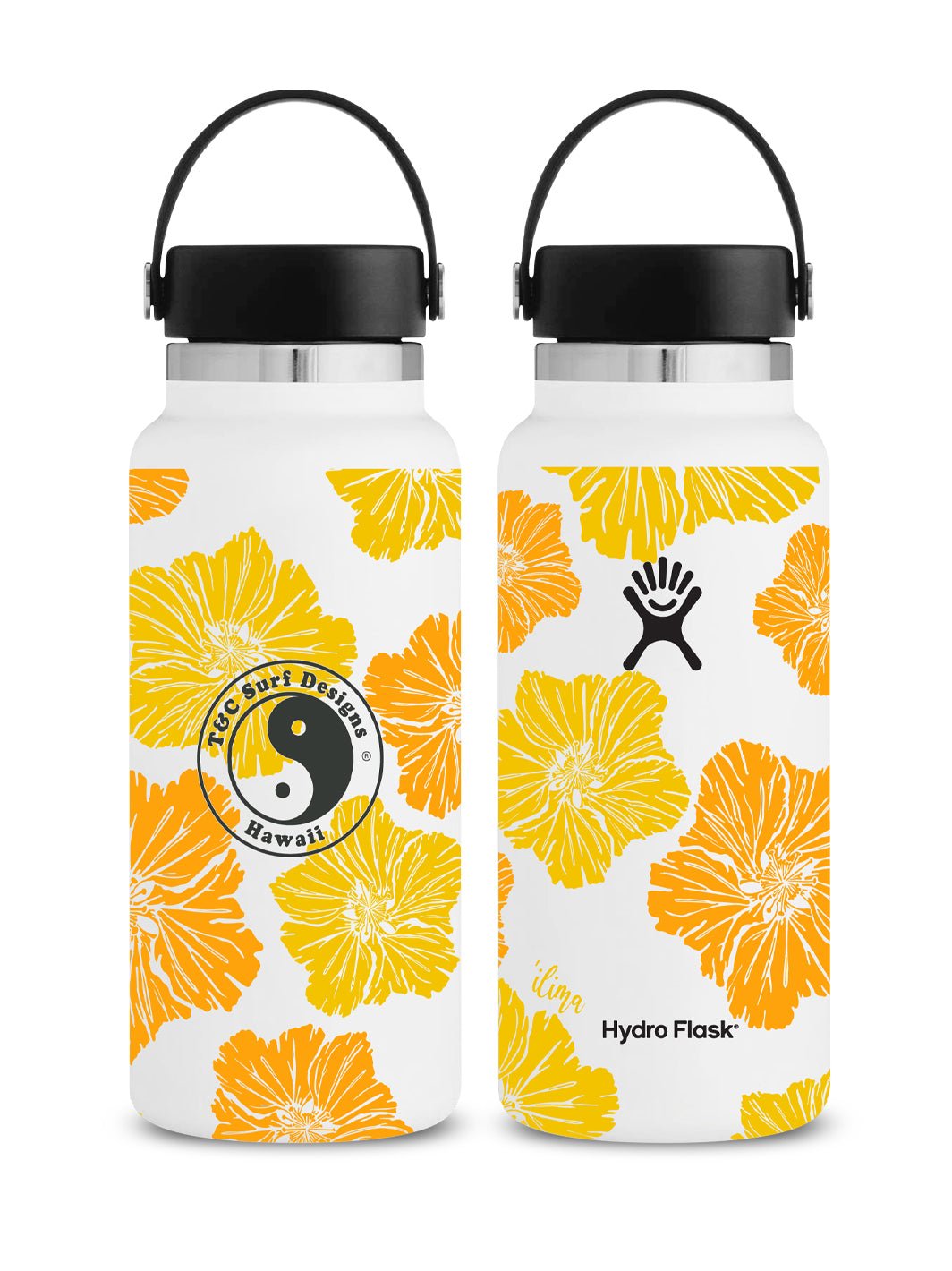 T&C Surf Designs T&C Surf 32 oz Ilima Block Hydro Flask, White