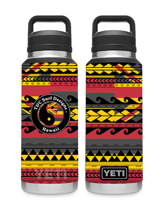 T&C Surf Designs T&C Surf 36 oz Tribal Rambler Yeti Bottle with Chug Cap, Black