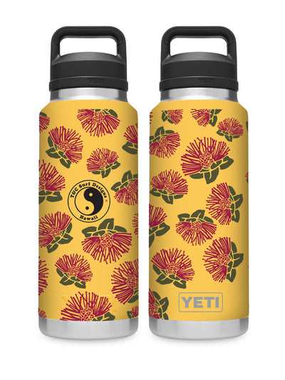 T&C Surf Designs T&C Surf 36 oz Ohia Aloha Rambler Yeti Bottle with Chug Cap, Alpine Yellow