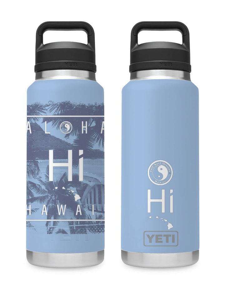 T&C Surf Designs T&C Surf 36 oz Toned Scenic Square Rambler Yeti Bottle with Chug Cap, Big Sky Blue